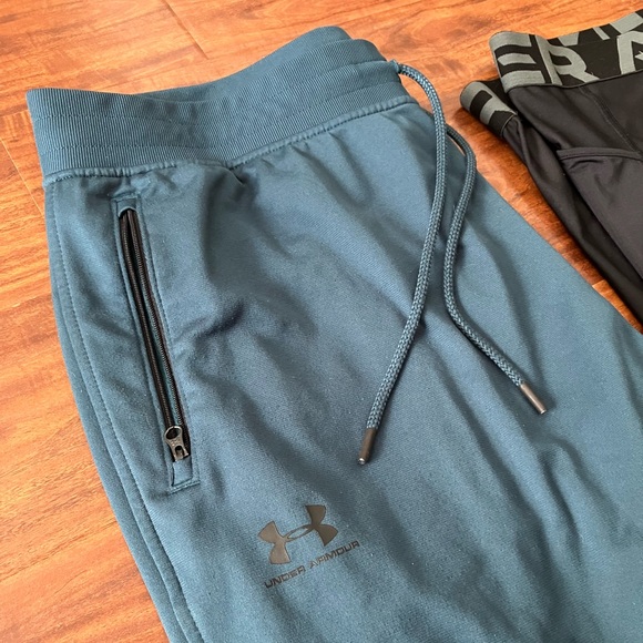 Under Armour | BUNDLE teal sweatpants & black heatgear compression leggings XXL - Picture 2 of 8